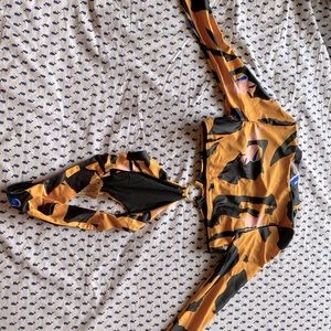 Yellow,blue, and black swimsuit